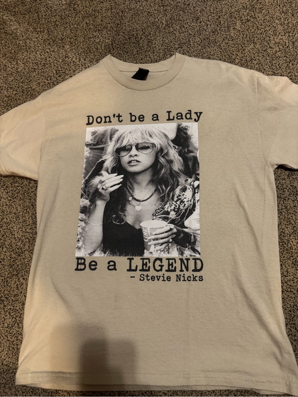 Gildan Cream Stevie Nicks "Don't be a Lady Be a Legend" Graphic Tee